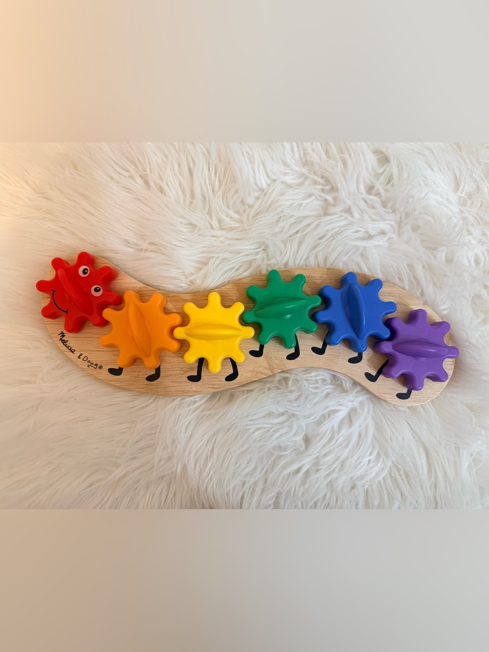 💫4/$25 • Melissa & Doug Rainbow Caterpillar Gear Toy